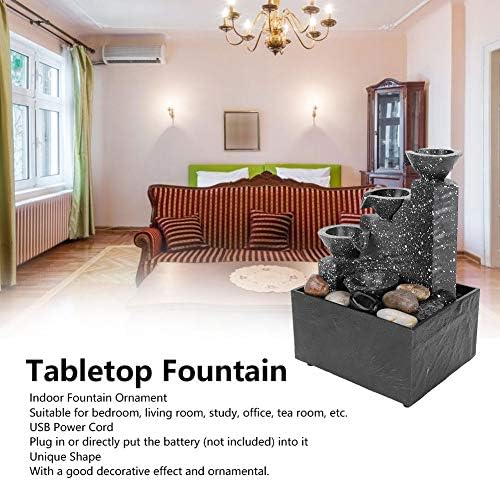 Tabletop Fountain with USB Power and LED Lights