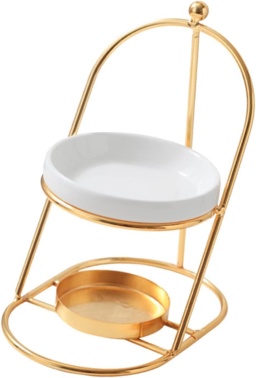 Essential Oil Burner with Removable Ceramic Bowl Gold