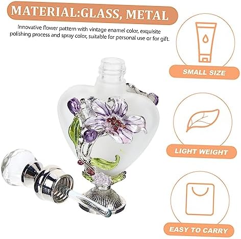 Vintage Flower Glass Perfume Bottle for Essential Oils and Gifting