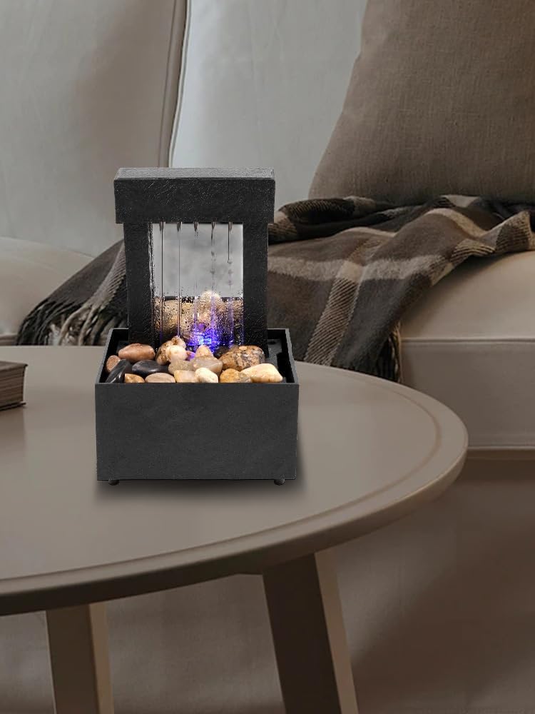 Indoor 4-Tier Waterfall Fountain with Soft LED Light