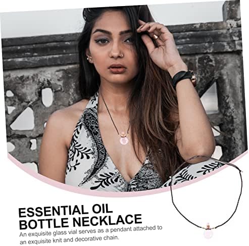 VINTORKY Glass Essential Oil Diffuser Pendant Necklace Car Decor Accessory