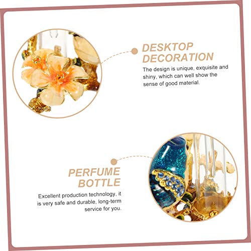 Elegant Essential Oil Container Retro Empty Perfume Bottle with Decorative Design for Desktop Decor and Travel Use