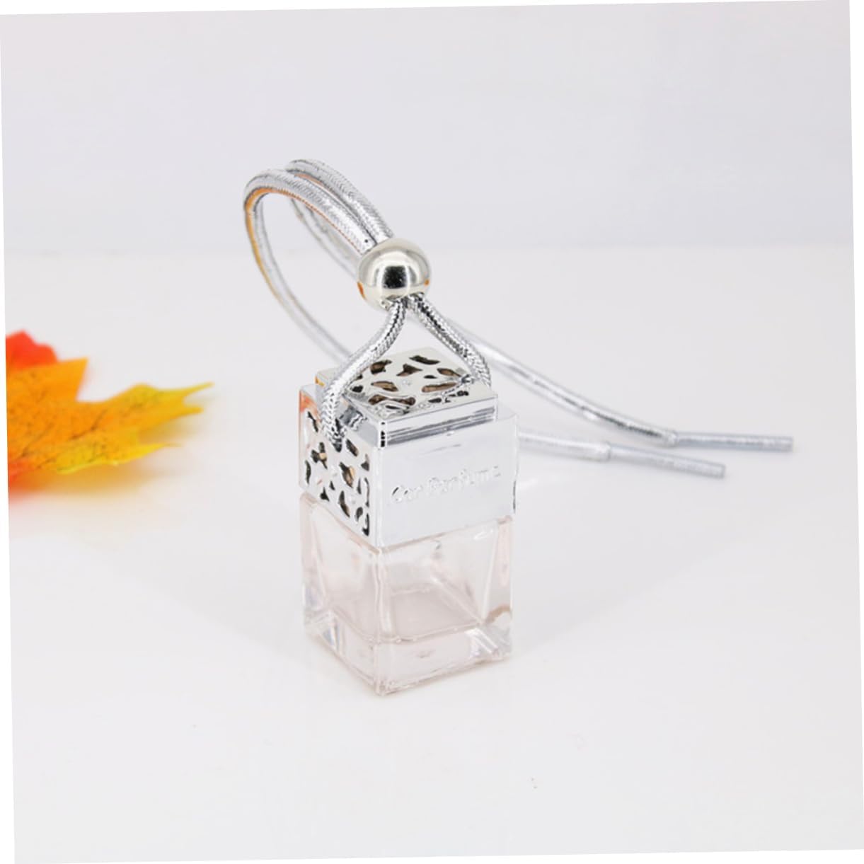 FOYTOKI Car Hanging Perfume Bottle Glass Diffuser Square Shape Empty Car Decor Bottle
