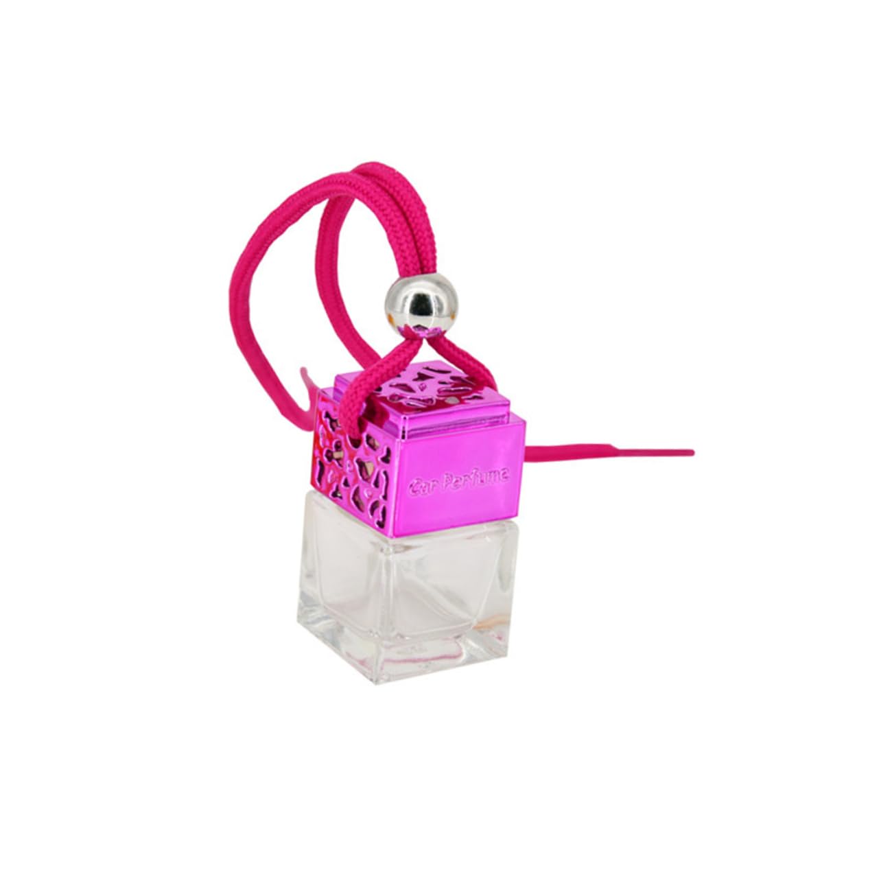 Car Perfume Bottle Pendant 4Pcs 8ml Hollow Glass Essential Oil Bottle for Men Women Decorative Air Freshener