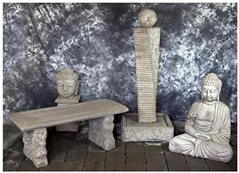 Rustic Twist Fountain Sphere with Kamakura Buddha and Bench 1