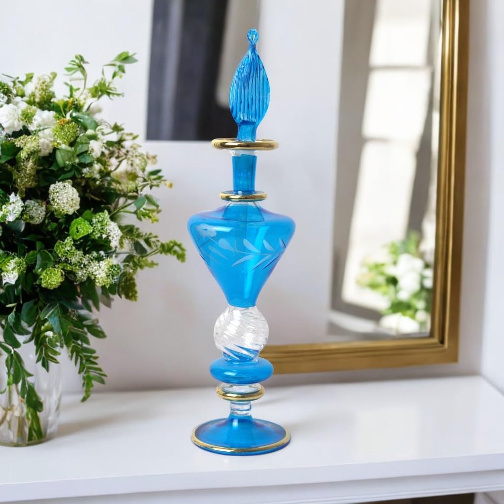 Refillable Glass Perfume Bottle with Golden Trim