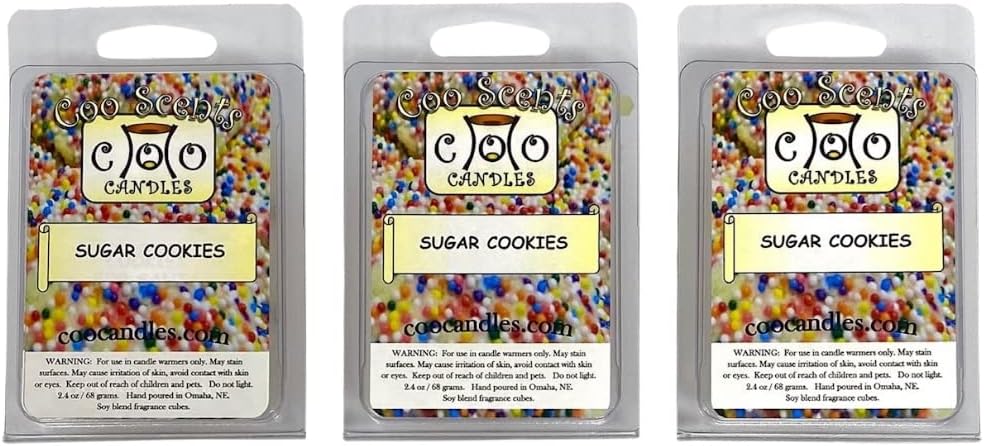3 Pack Soy Blend Wickless Candle Bars Sugar Cookies