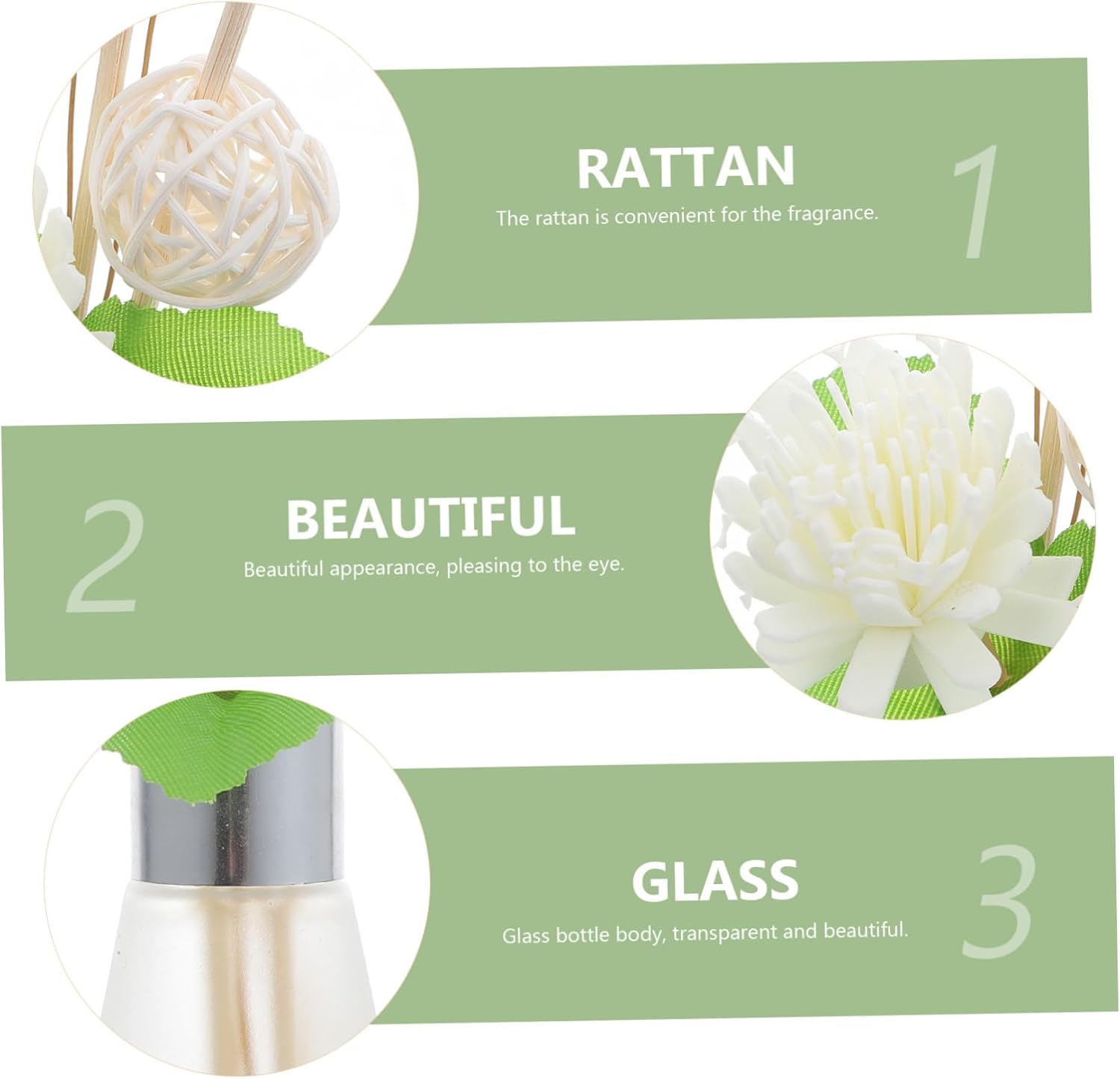 3Pcs Aroma Diffuser Elegant Glass Fragrance Bottles for Home Decor and Essential Oils