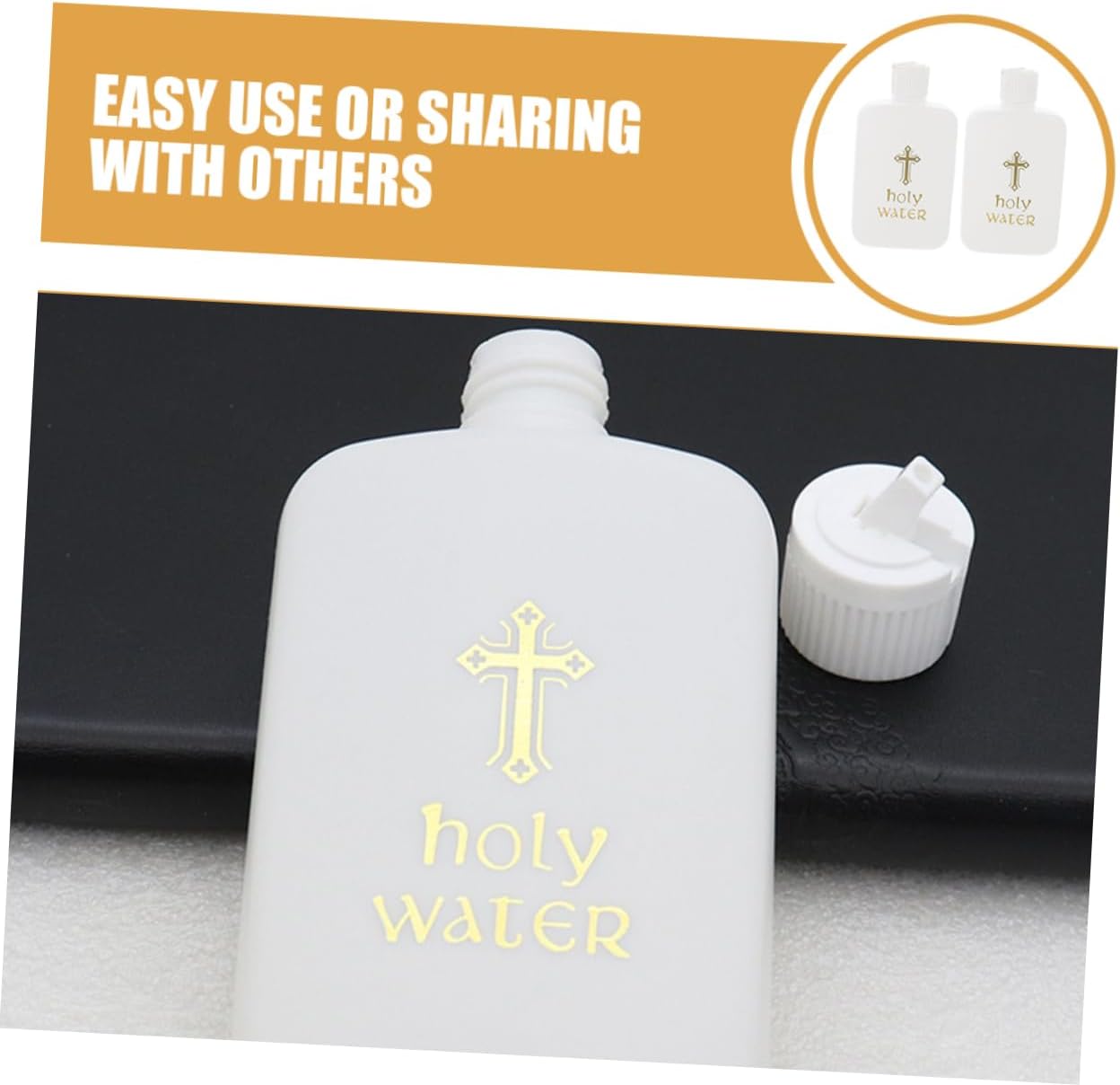 STOBAZA Baptism Holy Water Bottles Set of 2 Mini Religious Jars