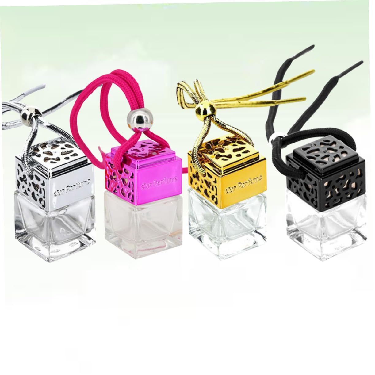 Glass Perfume Bottle with Hanging Pendant for Car