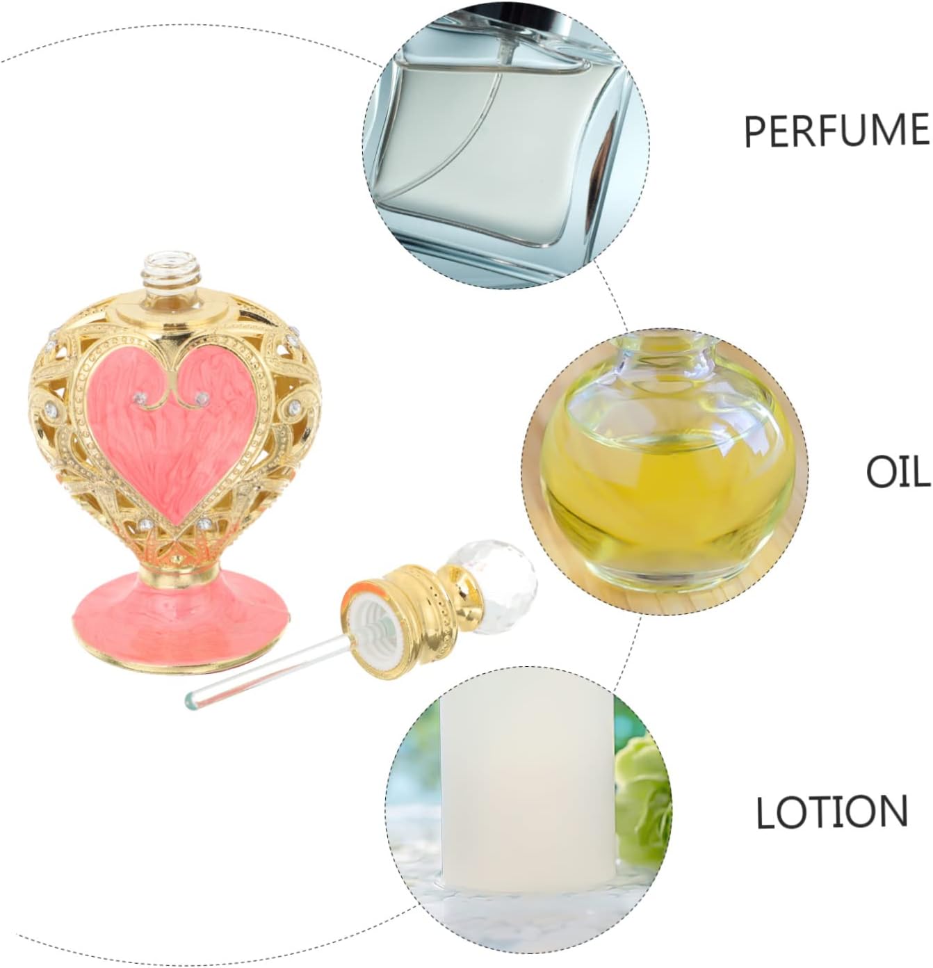 Refillable Perfume Bottle Heart Shaped Arabic Style Design