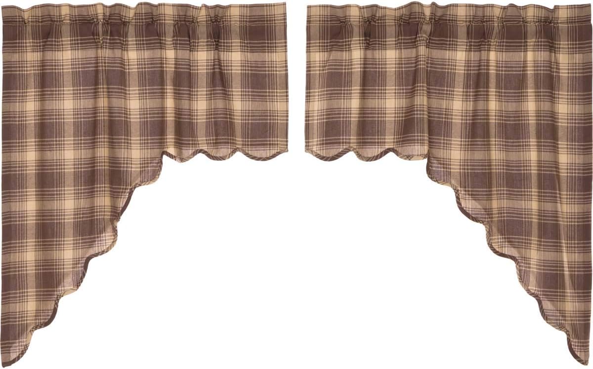 VHC Brands Woodland Brown Rustic Kitchen Curtains