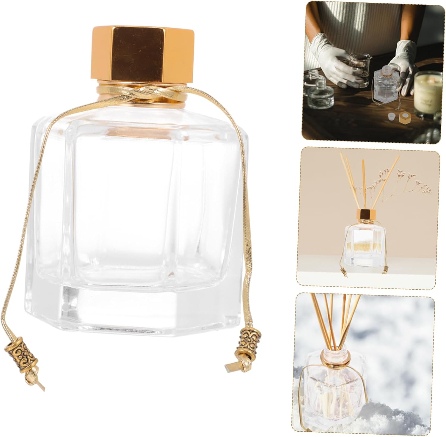 2Pcs Glass Aromatherapy Bottles for Home Office Spa and Events