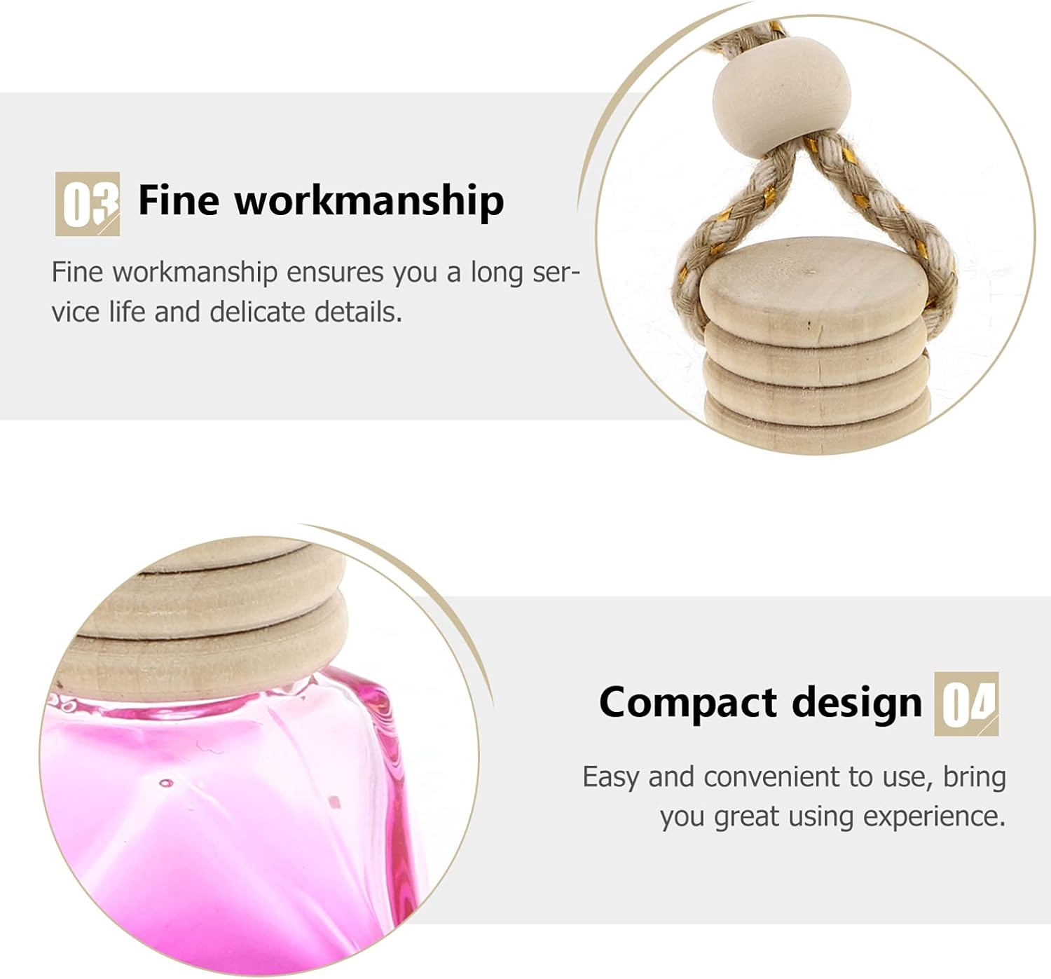 10PCS Refillable Perfume Bottle Set Colorful Glass Portable Hanging Decor for Home and Travel