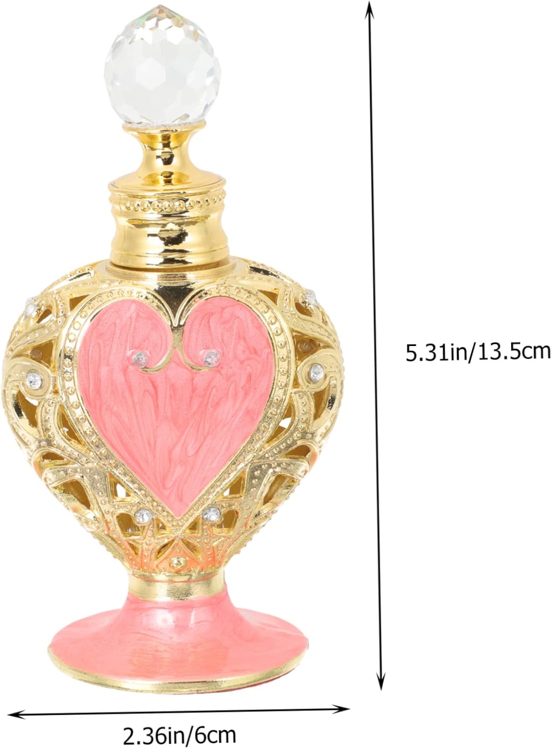 Heart Shaped Perfume Bottle Middle Eastern Style Decorative Refillable Container for Essential Oils