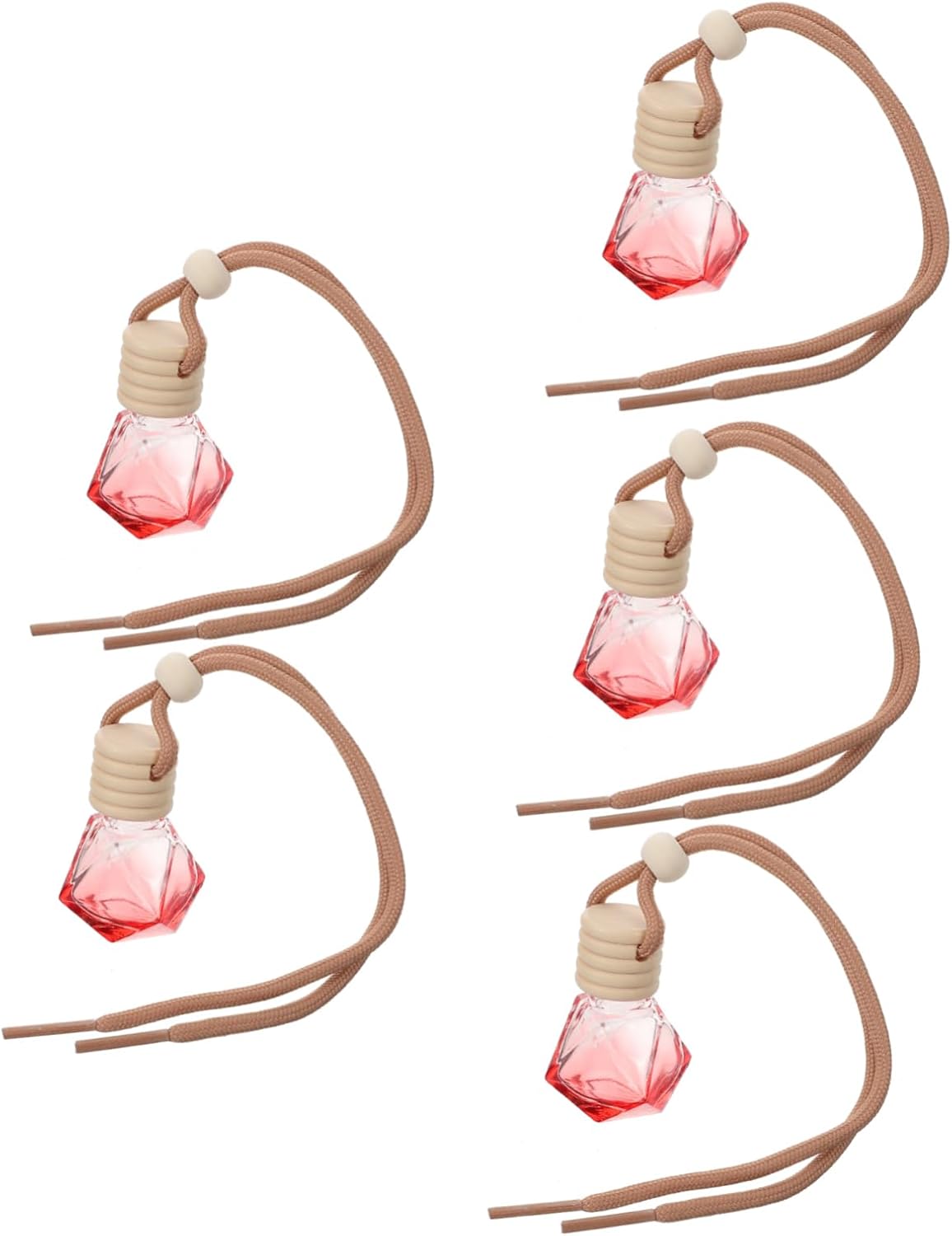 FAVOMOTO 5pcs Hanging Car Perfume Bottle Diffuser Decorative Pendant for Essential Oils Auto Home Use