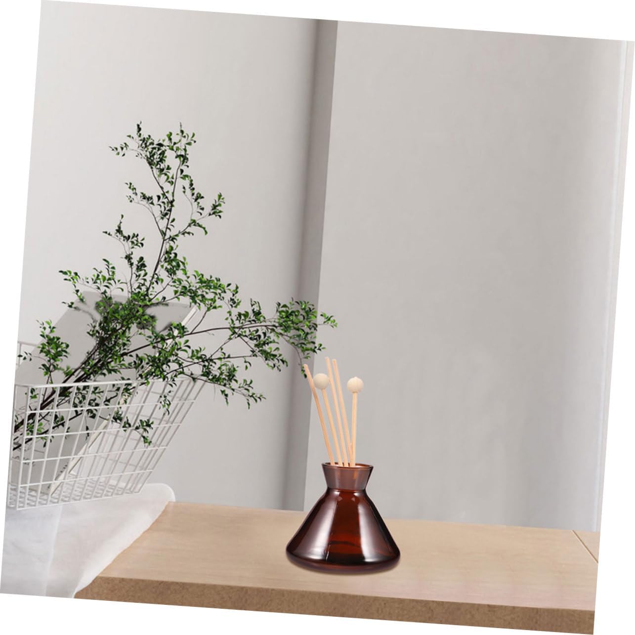 2pcs Empty Diffuser Bottle Wide Mouth Aroma Glass Decor