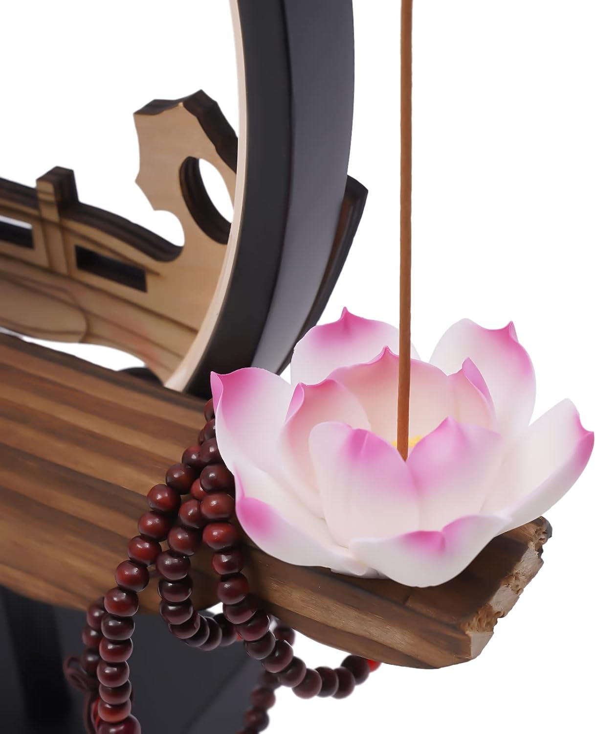 Tabletop Water Fountain with LED Light and Incense Burner
