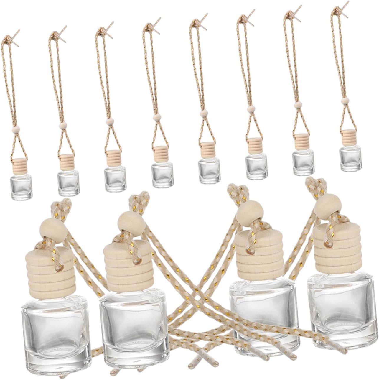 VOSAREA 12Pcs Transparent Aroma Bottles with Caps