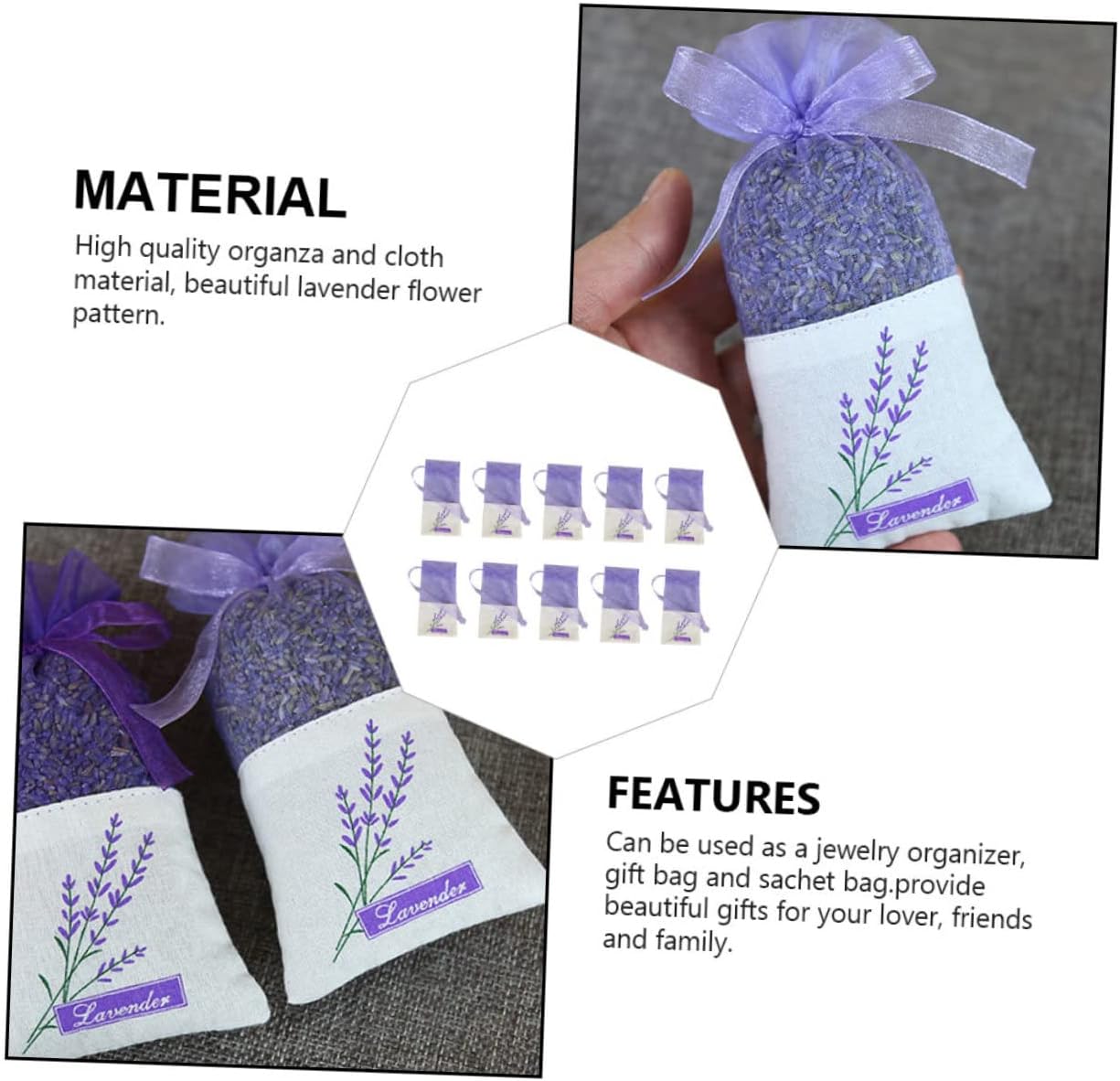 HOMSFOU 22Pcs Lavender Sachet Bags for Home Fragrance