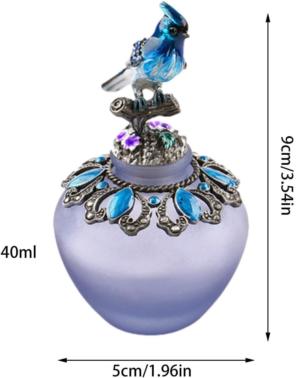 Vintage Perfume Bottle - Retro Glass Essential Oil Jar