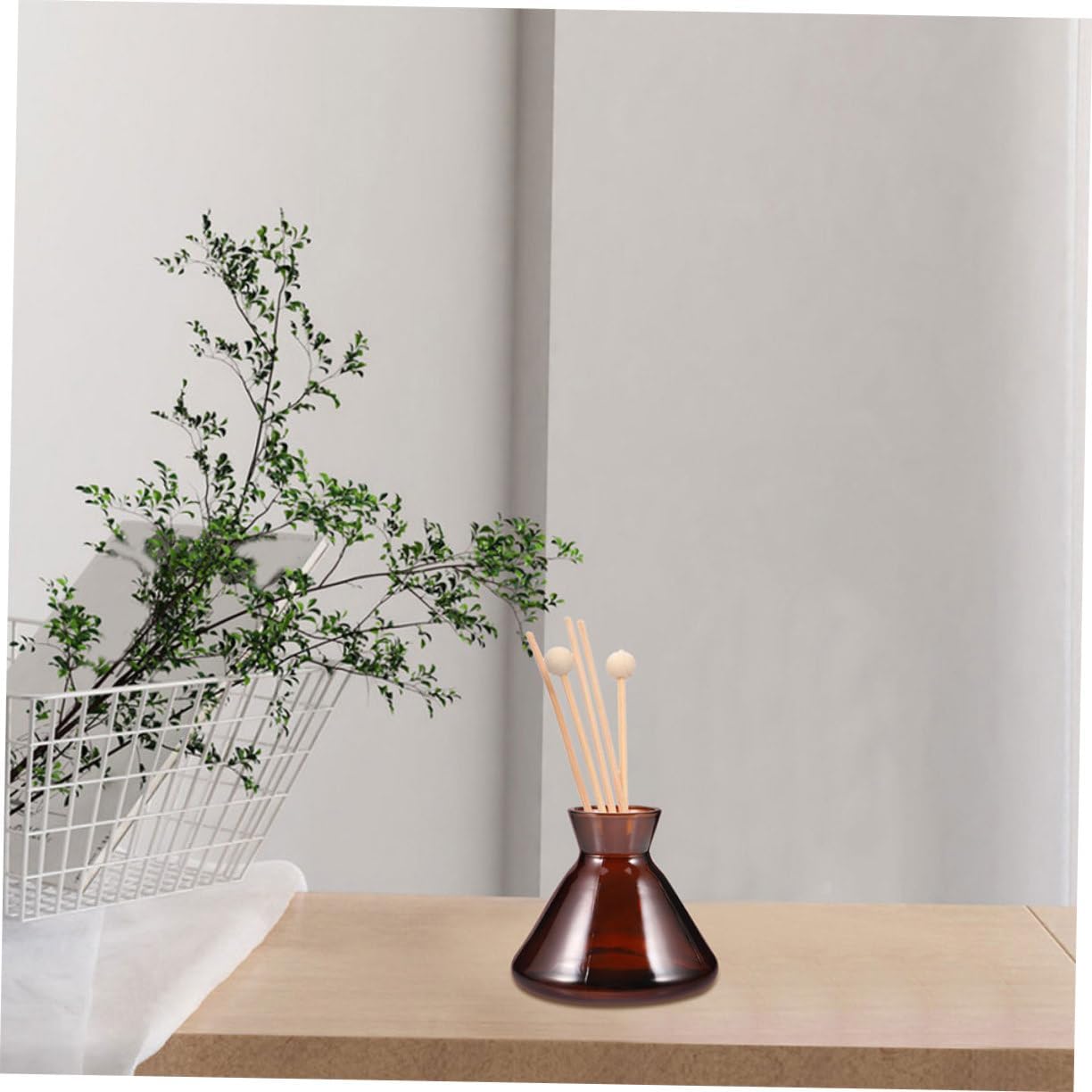 2Pcs Wide Mouth Refillable Diffuser Bottles with Colorful Glass Design