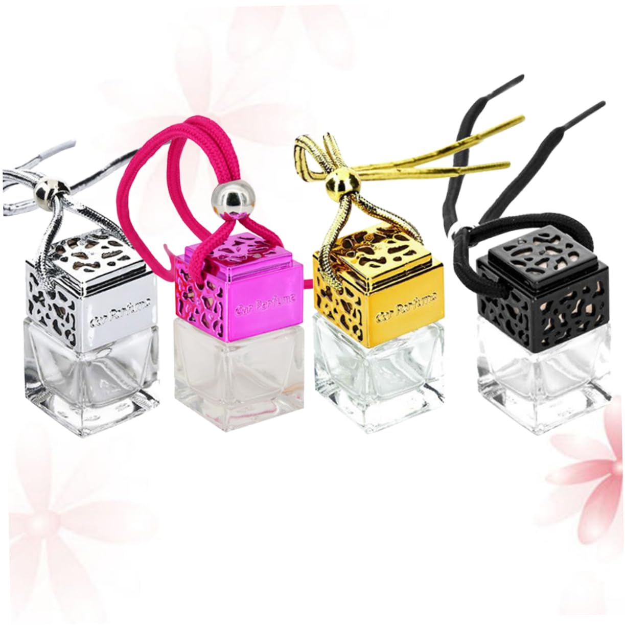 Glass Perfume Bottle with Hanging Pendant for Car