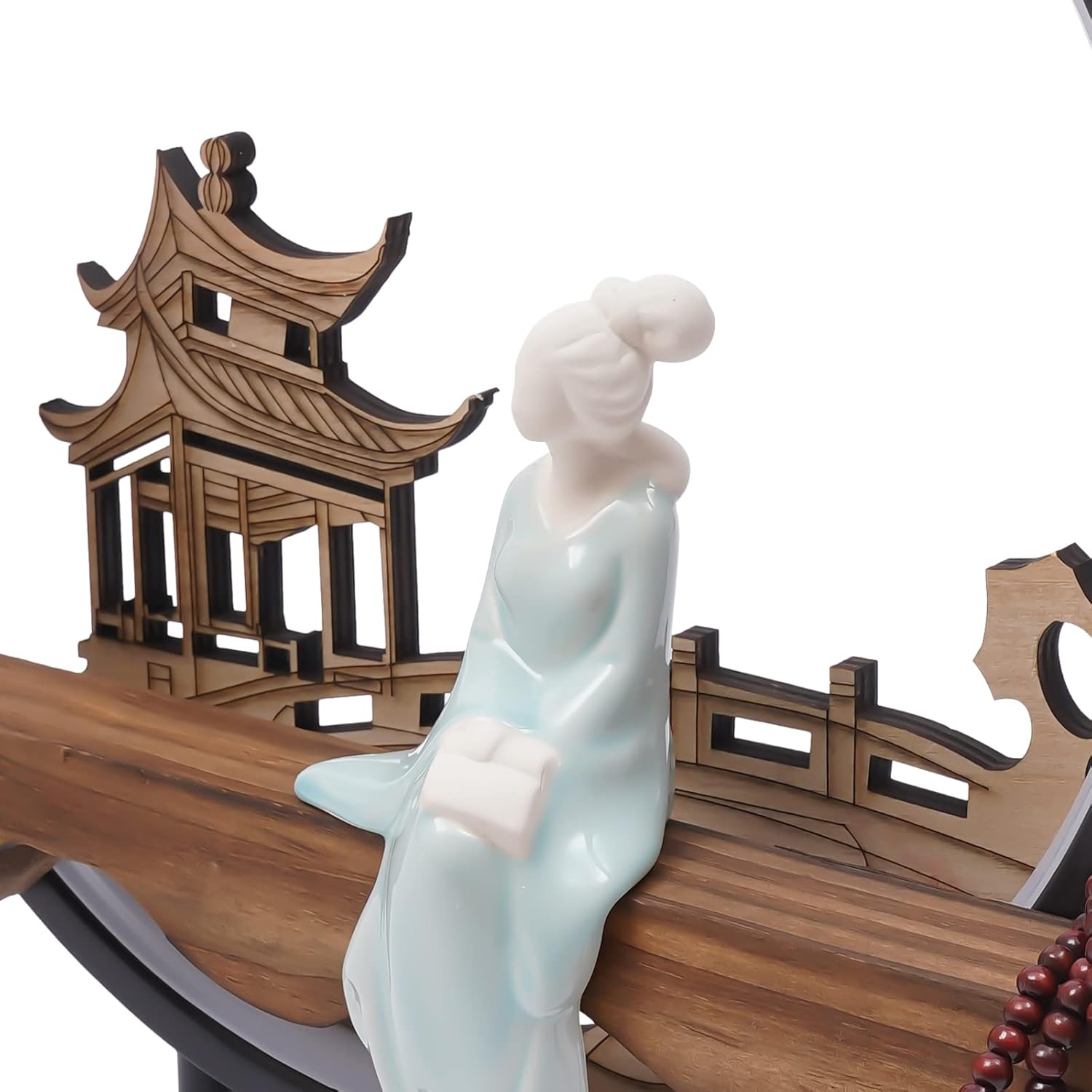 Tabletop Water Fountain with LED Light and Incense Burner