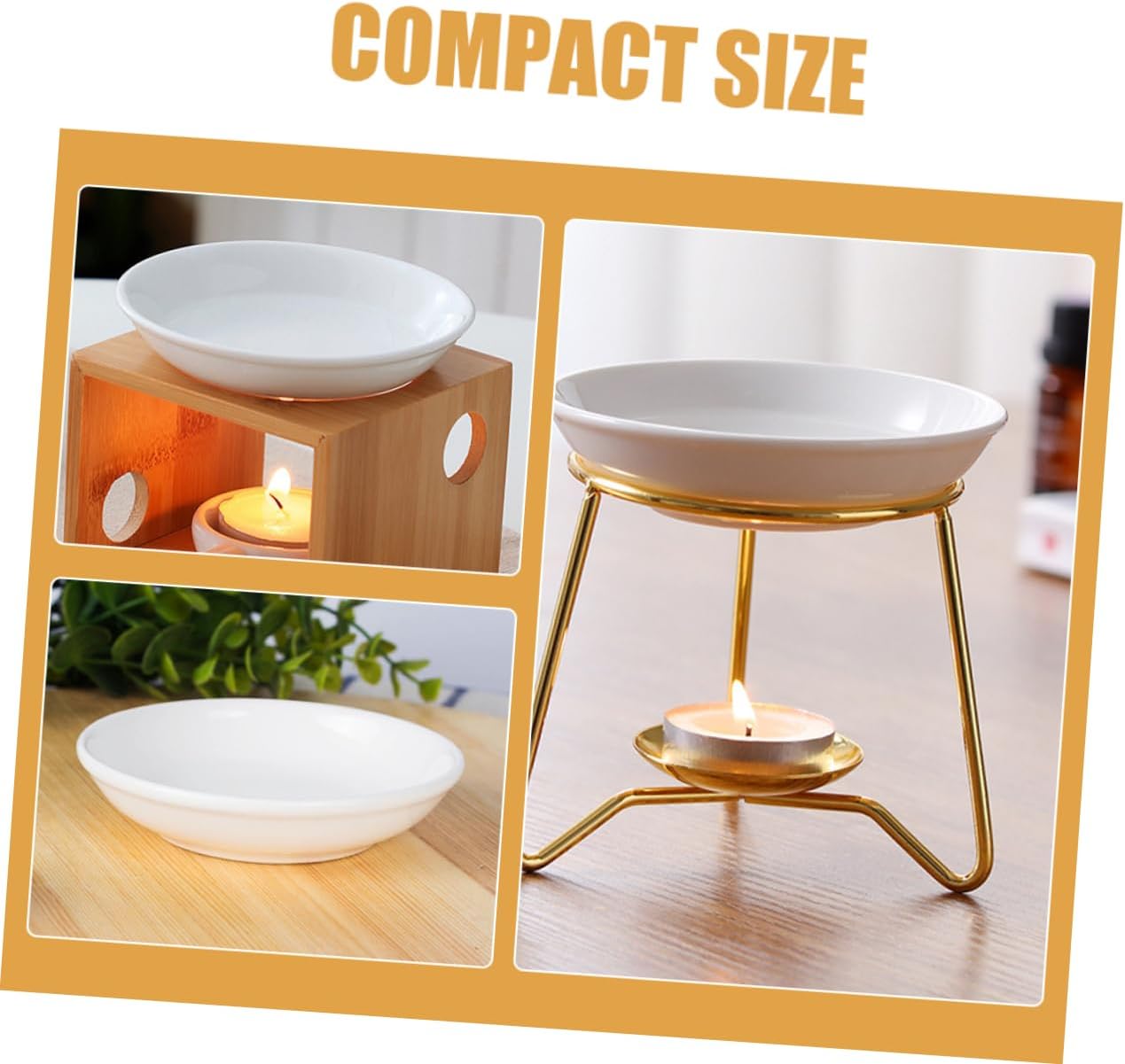 Garneck 6pcs Ceramic Essential Oil Tray for Aromatherapy Candle Melting