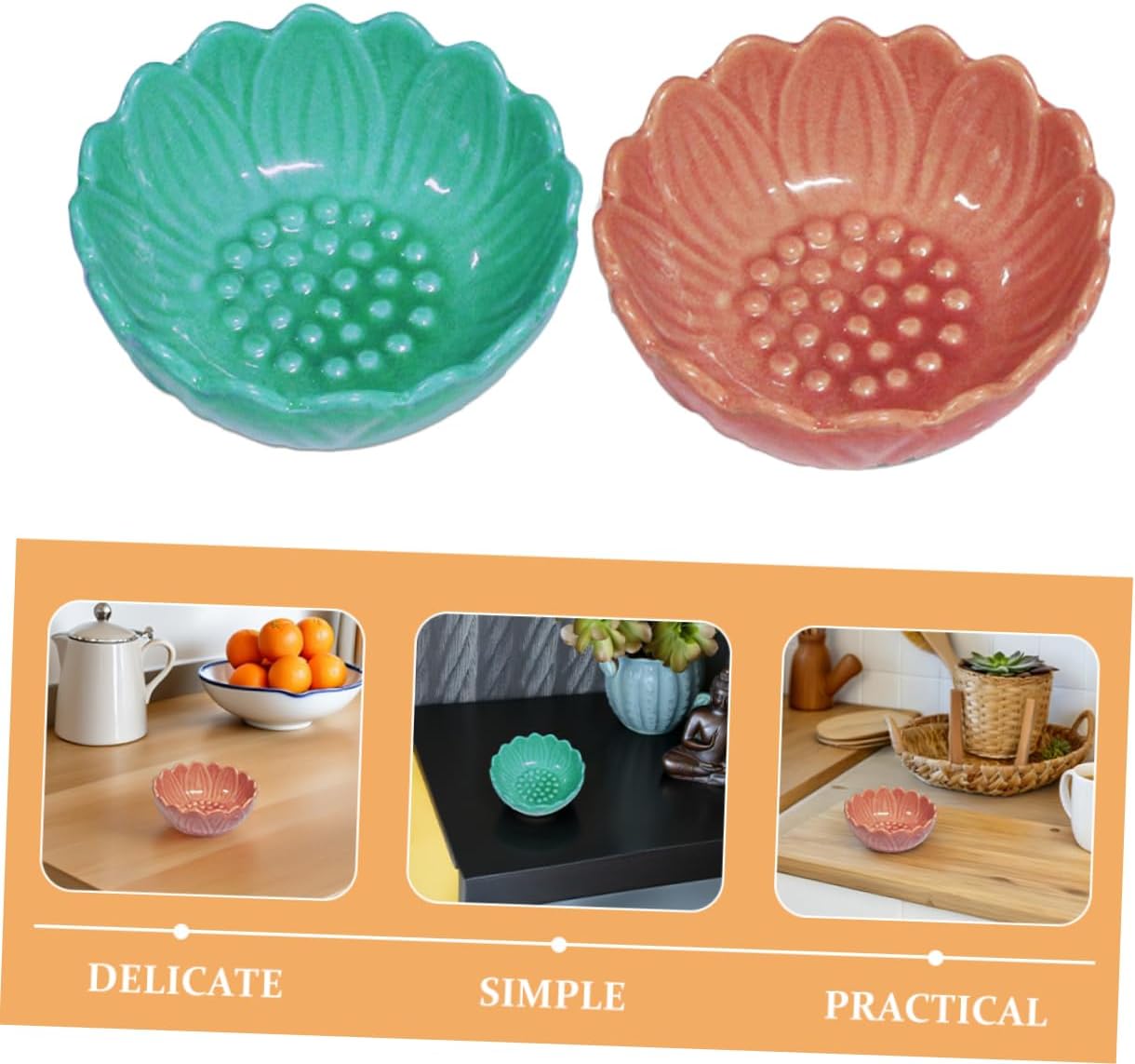 2pcs Lotus Ceramic Tray for Aromatherapy Incense and Candle Holder