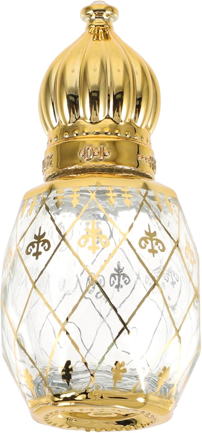 Middle Eastern Style Empty Perfume Bottle with Crown Lid