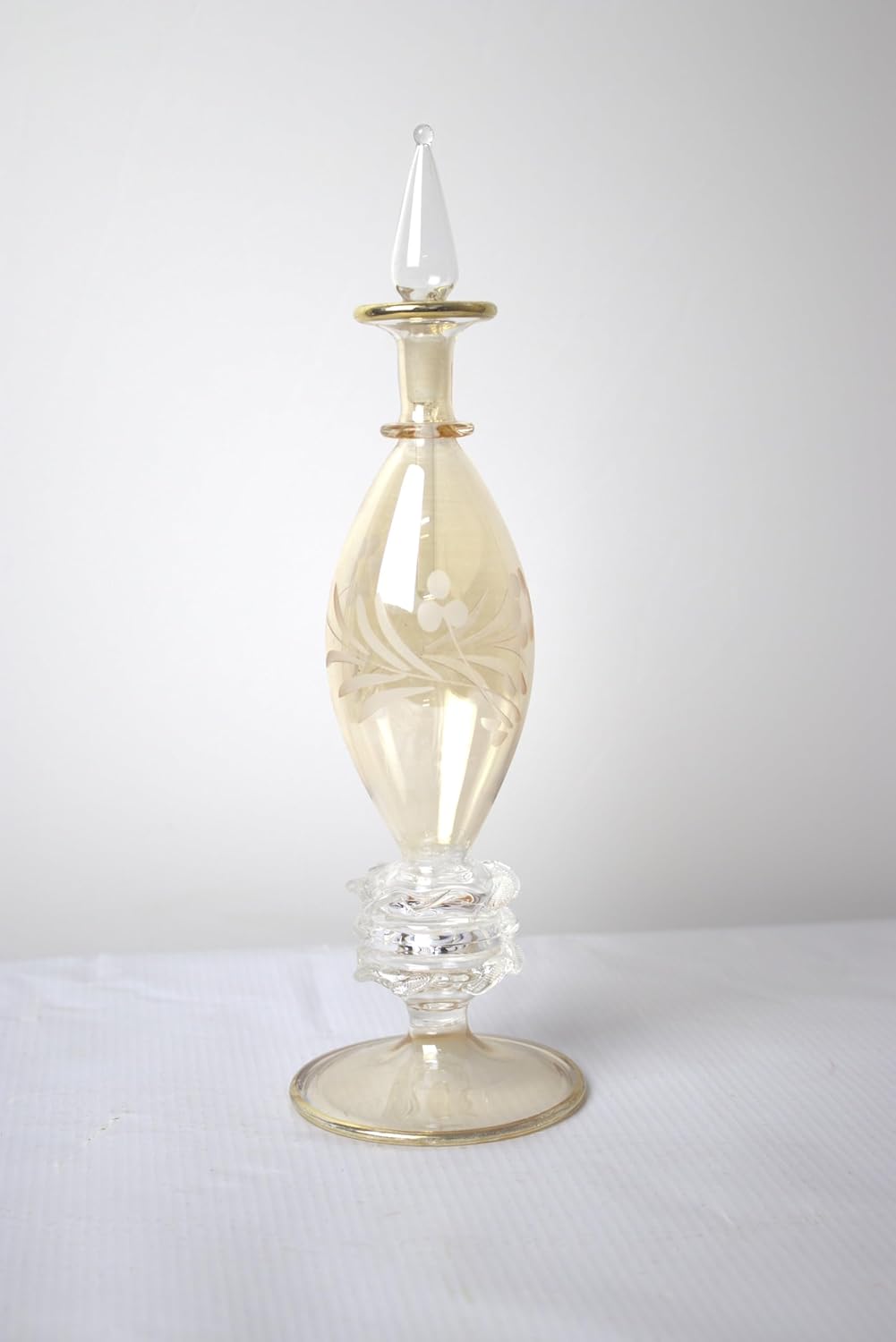 Blown Glass Perfume Bottle with 14K Gold Trim