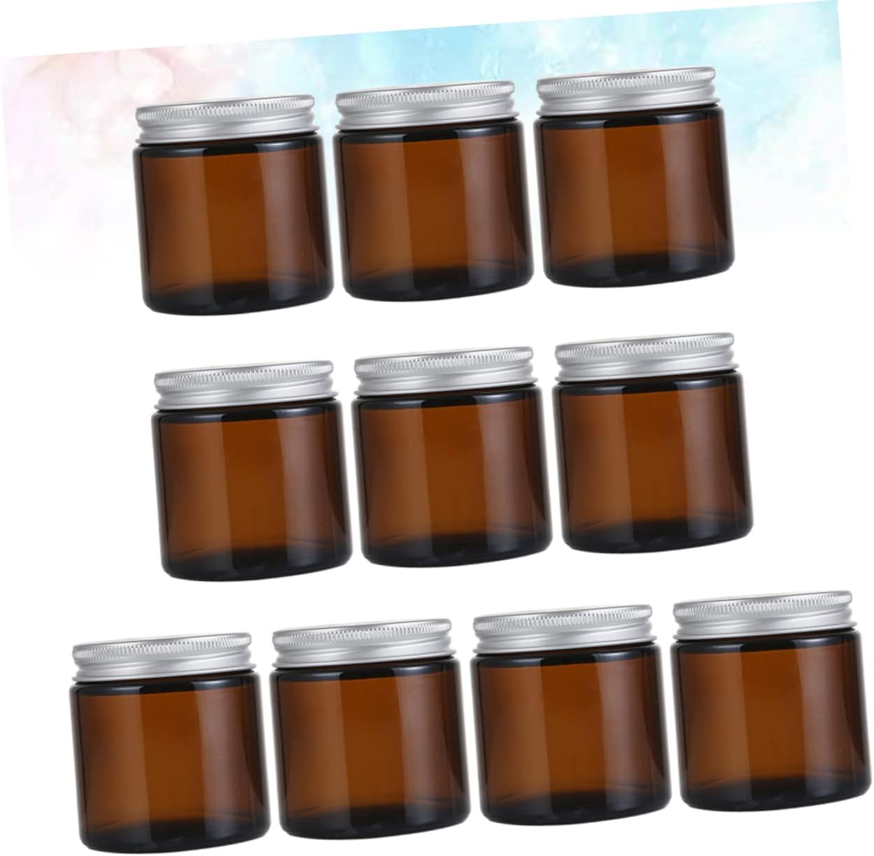 Operitacx 10pcs Glass Scented Candle Containers with Cover Bottles