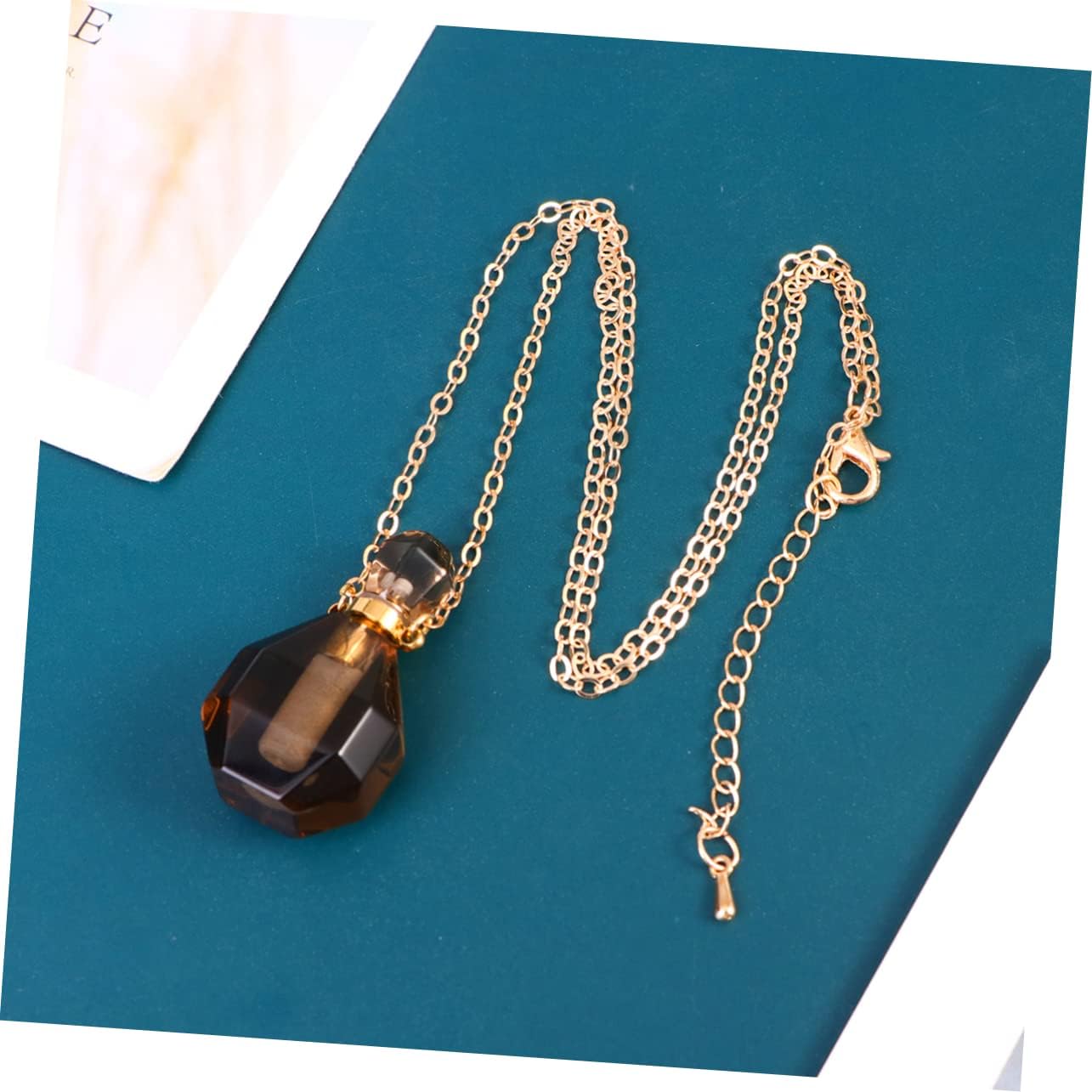 Cabilock Crystal Perfume Bottle Pendant Necklace for Women