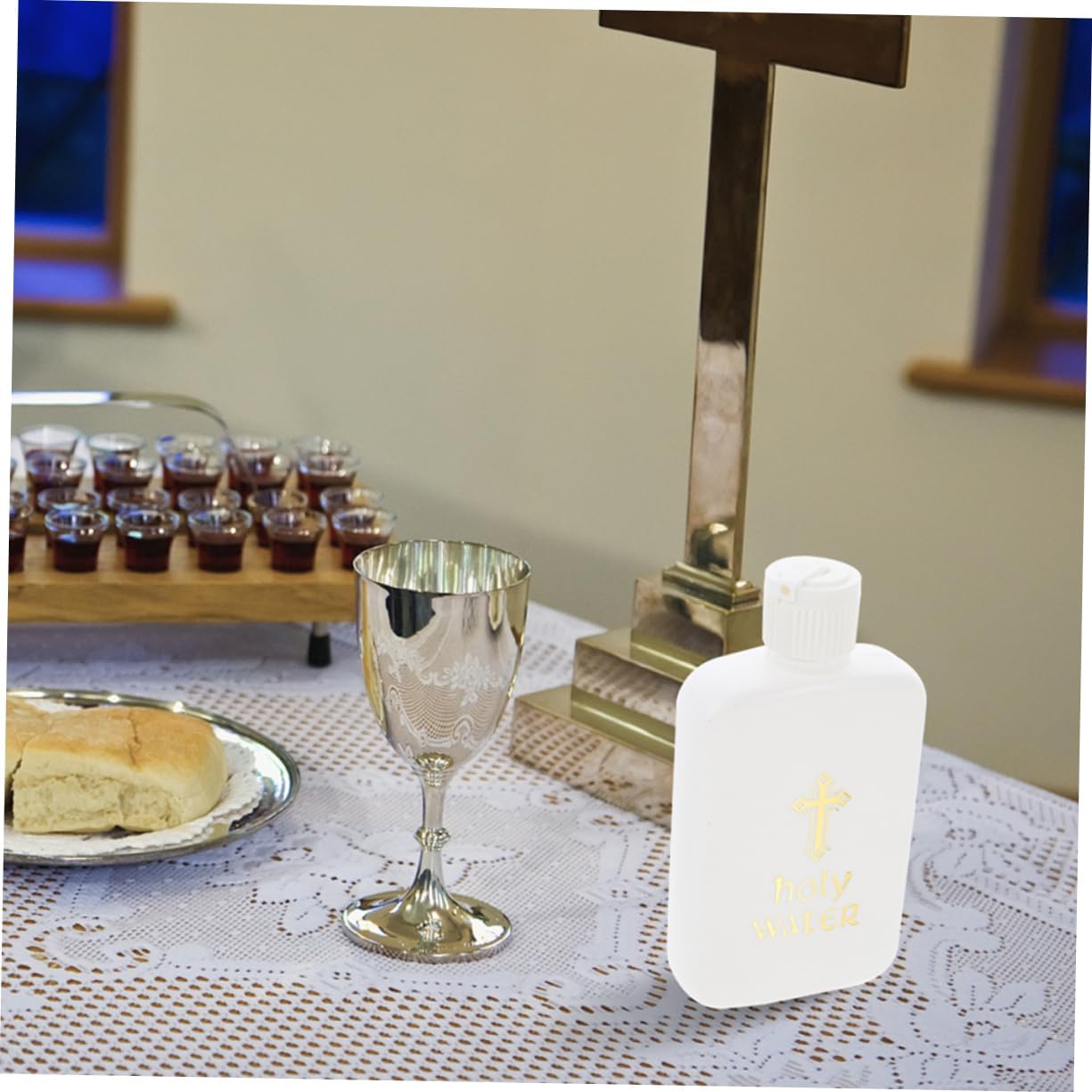 STOBAZA Baptism Holy Water Bottles Set of 2 Mini Religious Jars