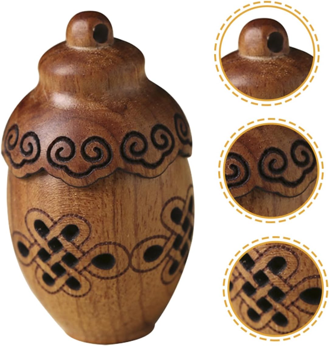 Wood Carved Diffuser Bottle Aromatherapy Incense Holder
