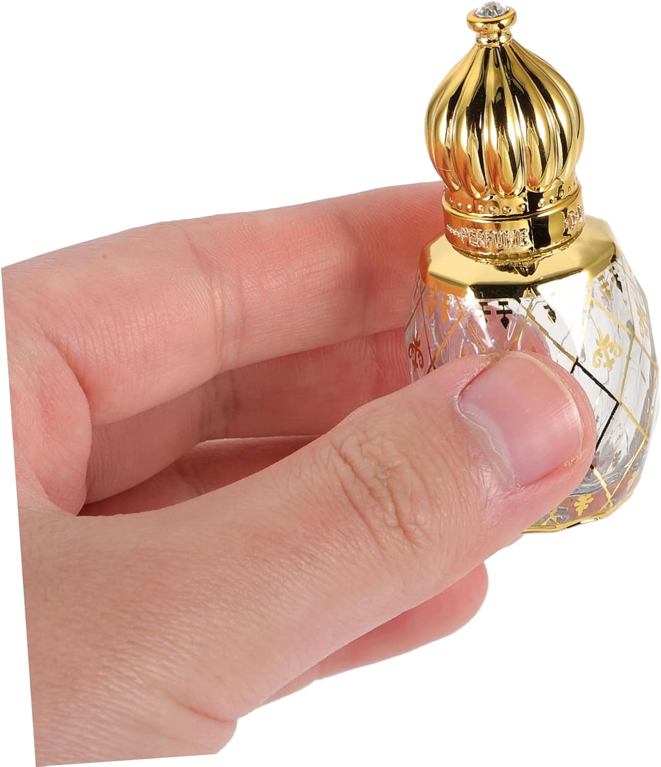 Sosoport 8ml Glass Perfume Bottle with Silver Crown Lid