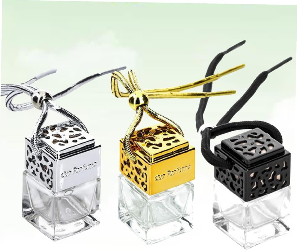 3Pcs Glass Perfume Bottle Pendant for Car Hanging Decoration