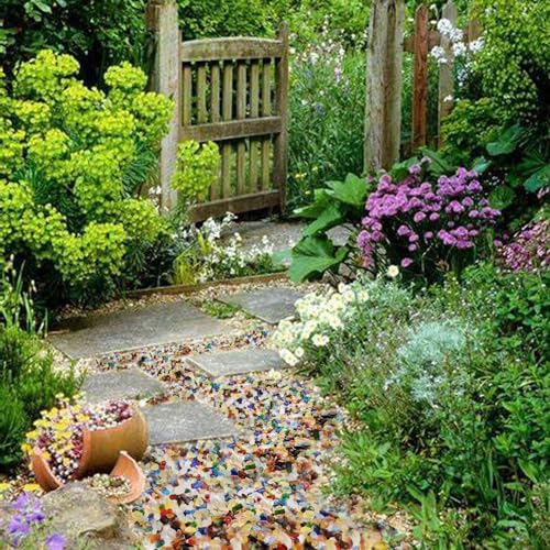 HappyFiller 5 LB Tumbled Glass Beads for Vases and Gardens