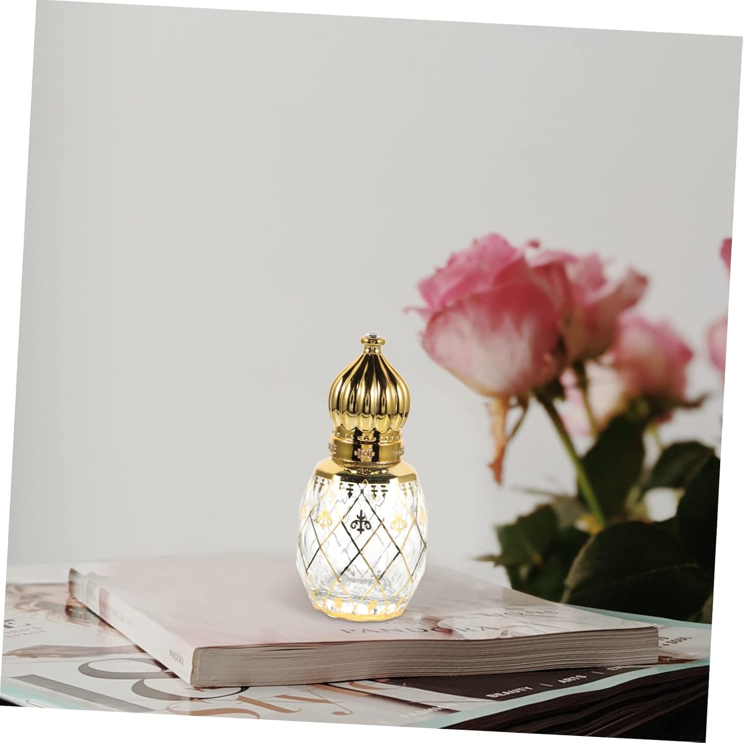 Sosoport 8ml Glass Perfume Bottle with Silver Crown Lid