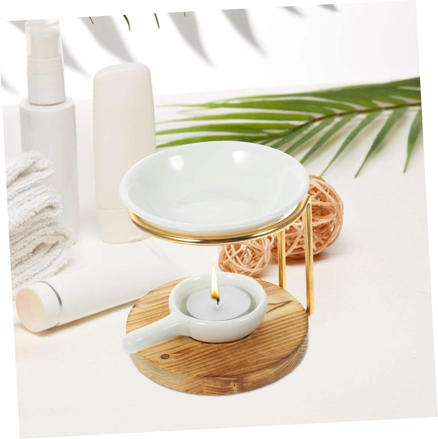 1Set Essential Oil Burner with Vintage Ceramic Design