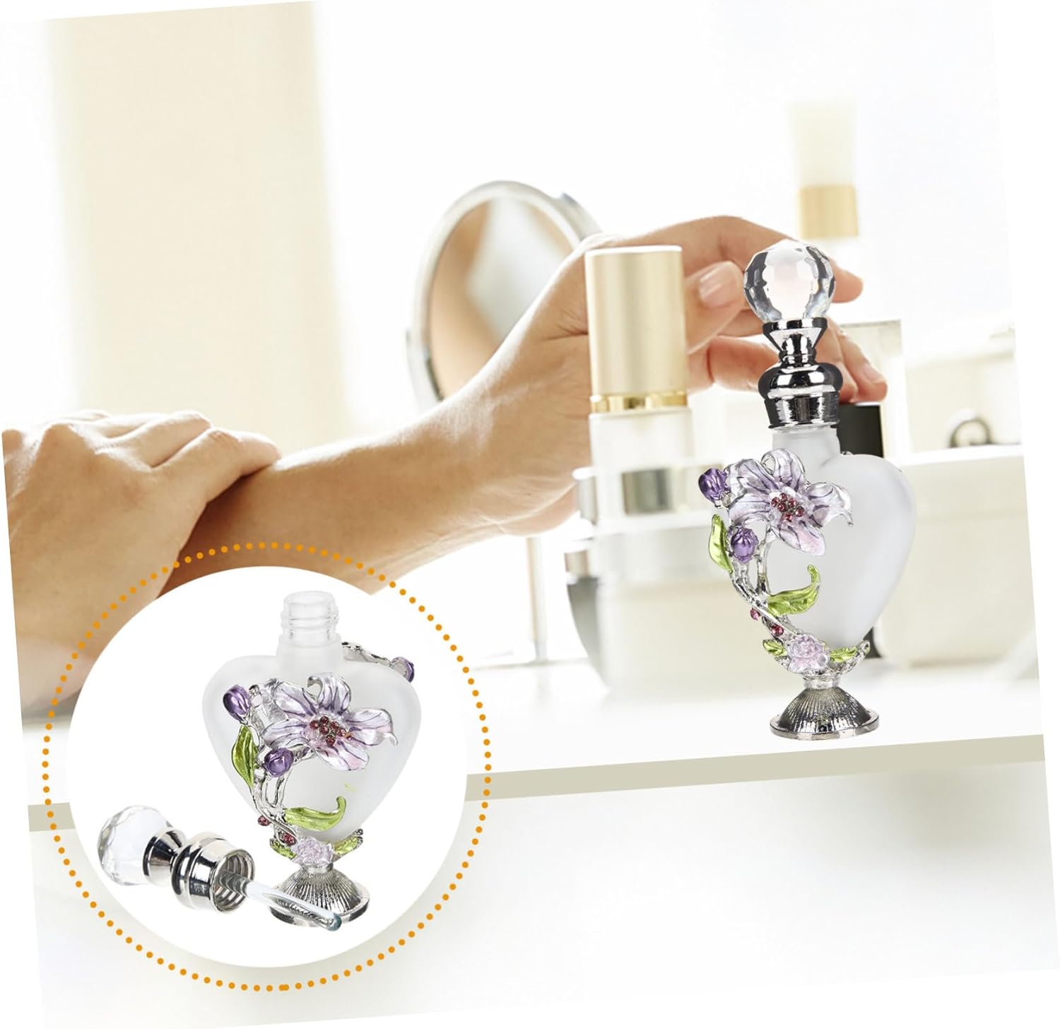 PRETYZOOM Vintage Painted Glass Perfume Bottle 10ml