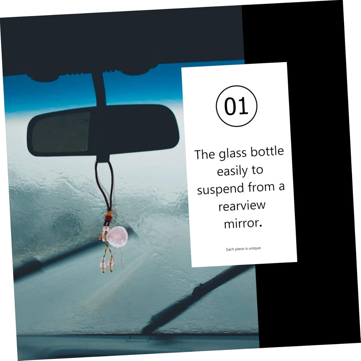 Natural Crystal Glass Essential Oil Car Hanging Perfume Bottle