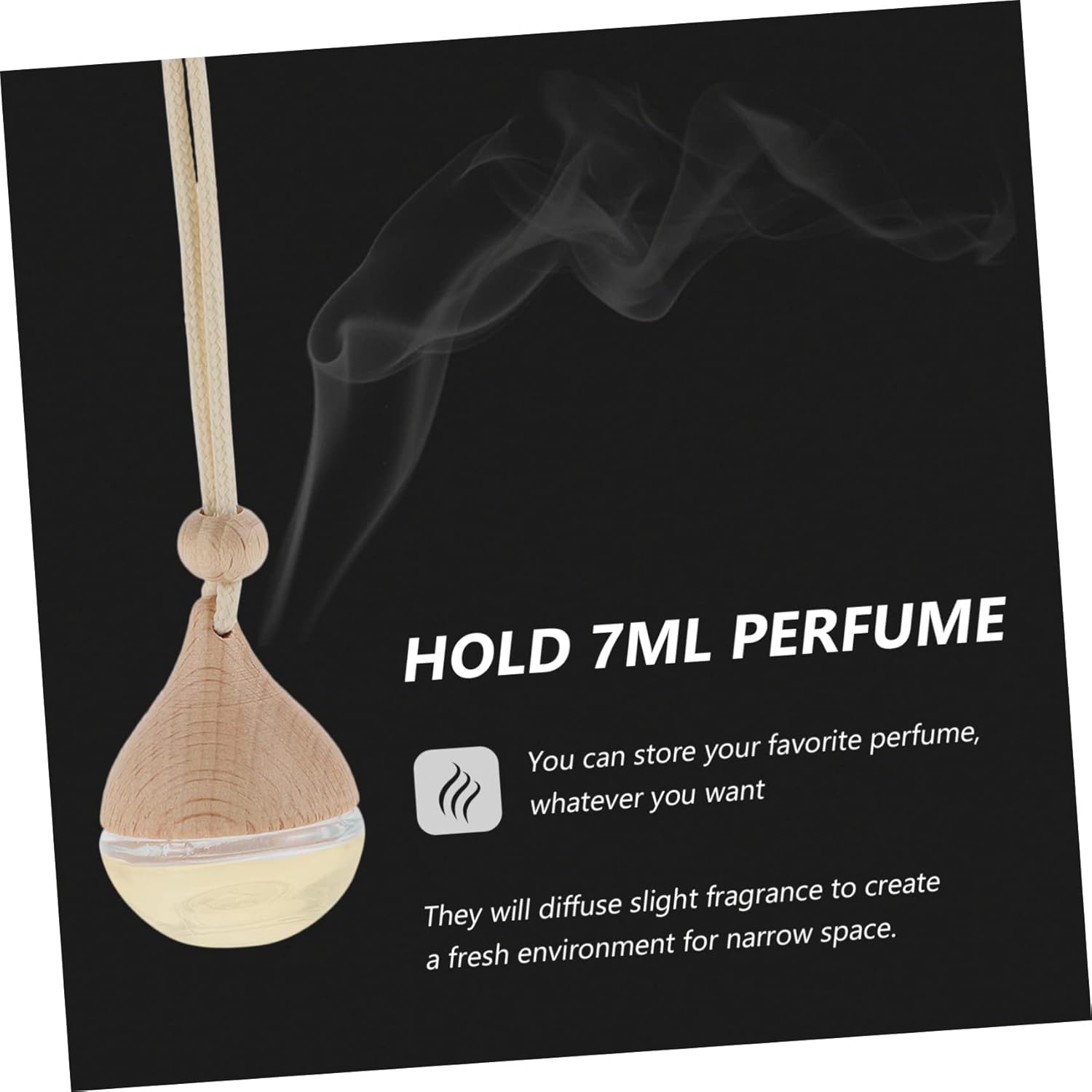 6pcs Clear Car Perfume Diffuser Bottles with Wood Lid Stylish Decor