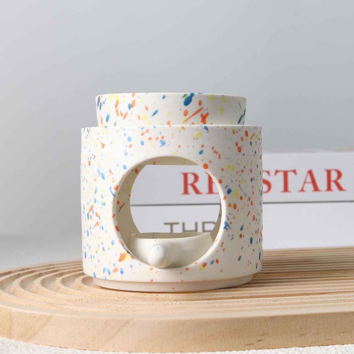Ceramic Fragrance Lamp with Tea Light Holder Multicolor