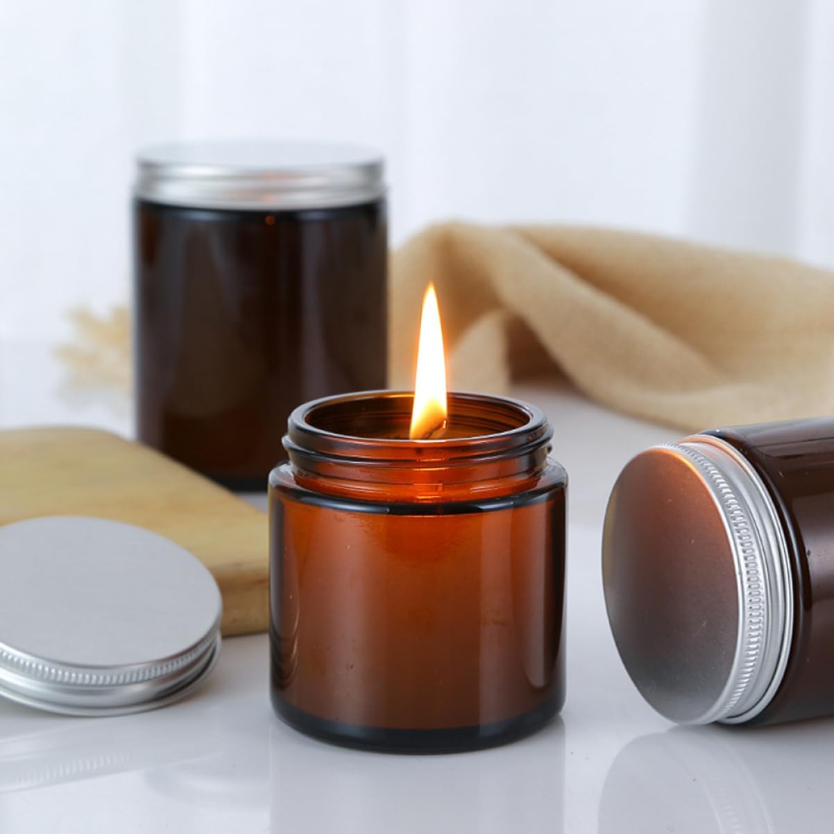 Anneome 10pcs Glass Aroma Jar Candle Holder