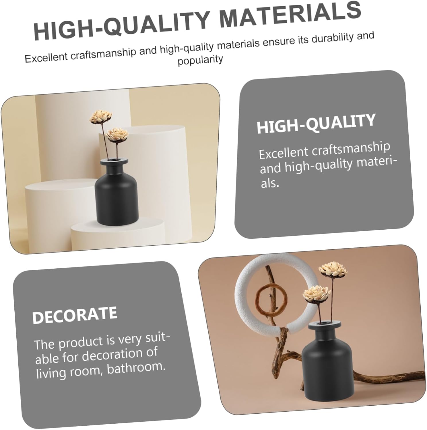 PRETYZOOM 2pcs Frosted Aroma Diffuser Bottles for Home Decor and Gifts