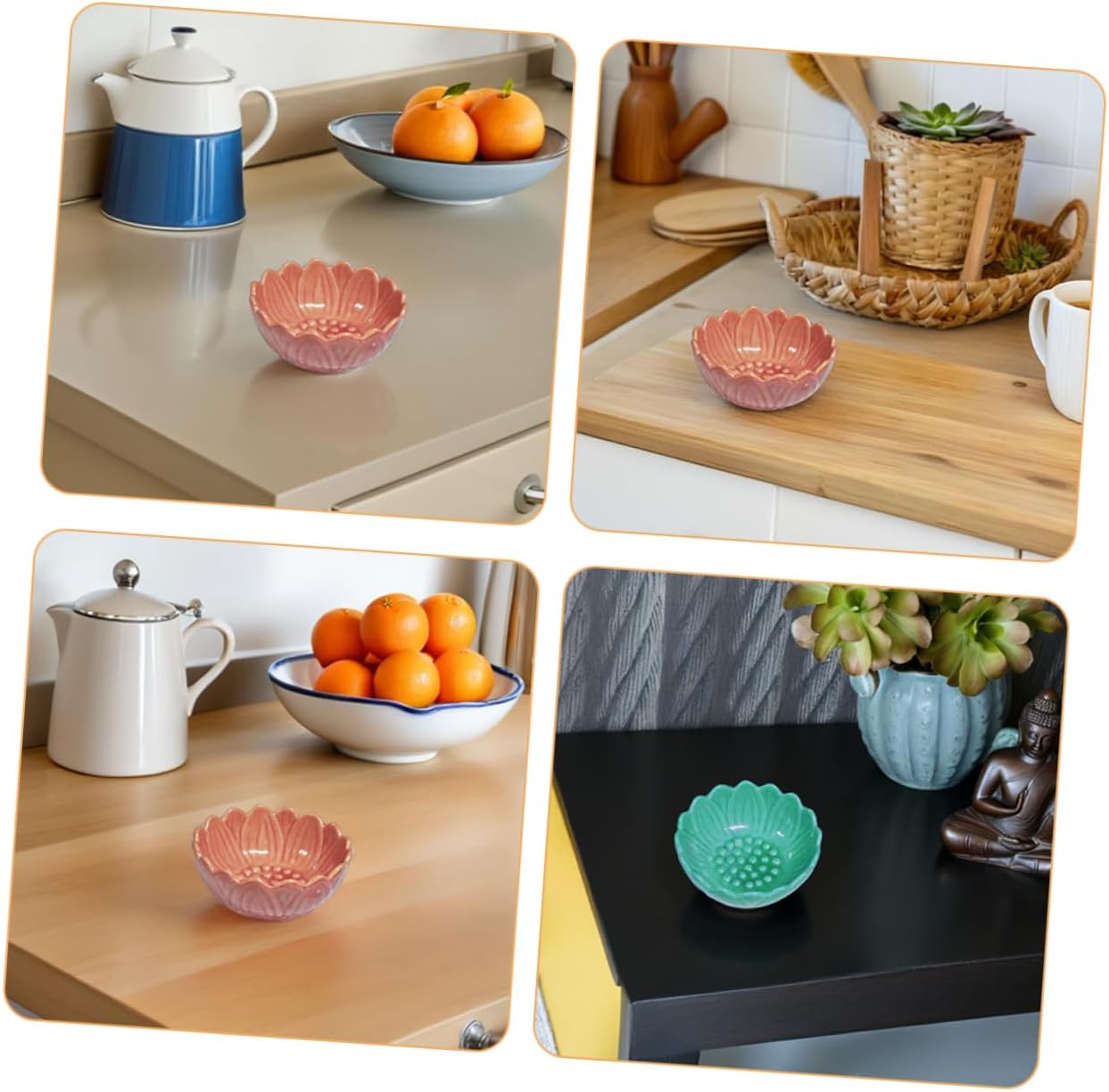 2pcs Lotus Ceramic Tray for Aromatherapy Incense and Candle Holder