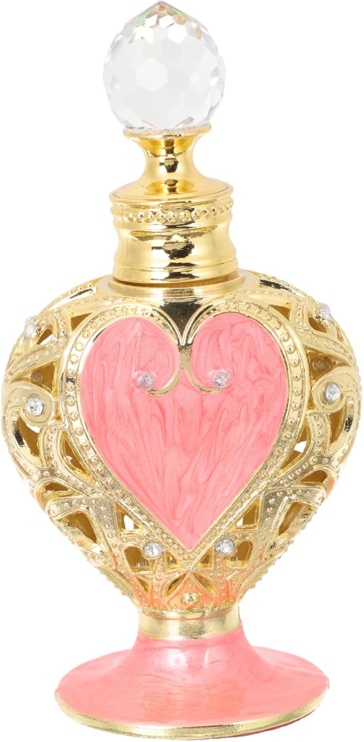 Heart Shaped Perfume Bottle Middle Eastern Style Decorative Refillable Container for Essential Oils