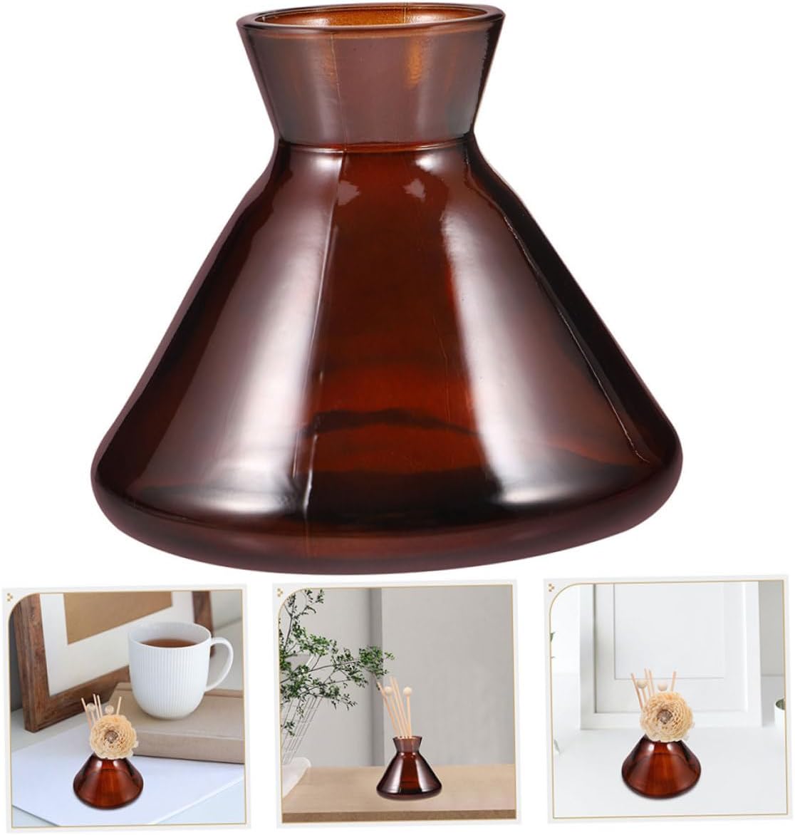 2pcs Wide Mouth Glass Diffuser Bottles Refillable